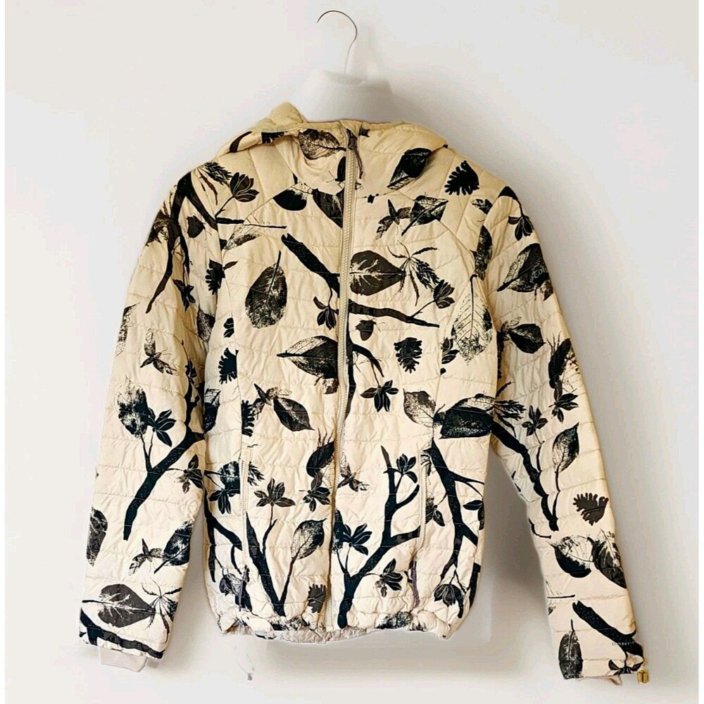Columbia Omni-Heat Women's Hooded Full Zip Insulated Jacket Cream/Black Floral S